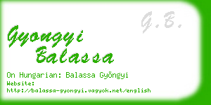 gyongyi balassa business card